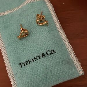 Tiffany & co. 18k gold closed heart earrings